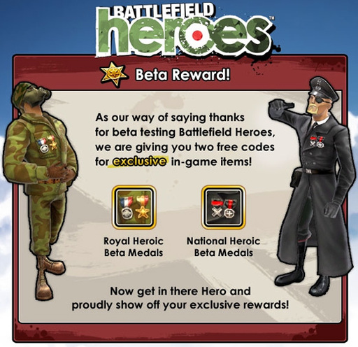 Battlefield Heroes - Всем Бета-тестерам BFH вручили медали