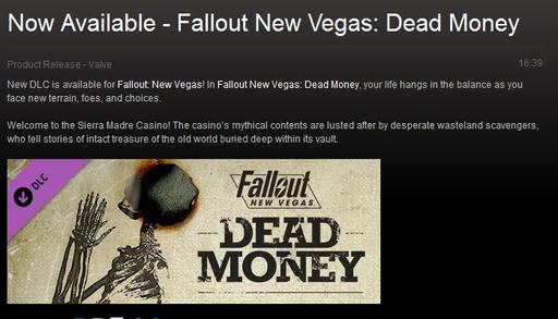 Fallout: New Vegas - DLC Dead Money доступен в Steam.