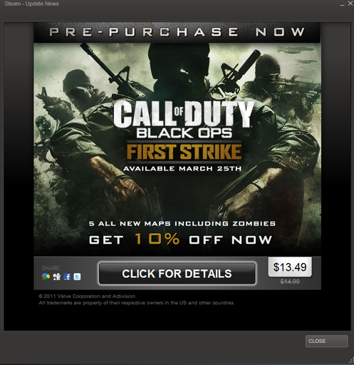 Call of Duty: Black Ops - First Strike в Стиме.