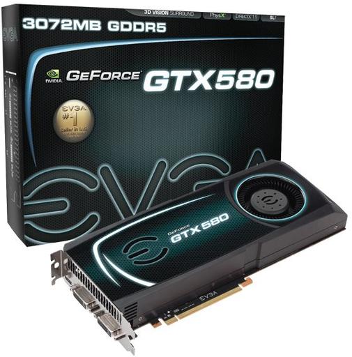 EVGA выпустила свою версию GeForce GTX 580 с 3 ГБ памяти