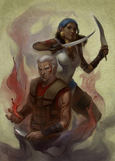 Dragon Age II - Фан-арт с Изабеллой и Леди Хоук