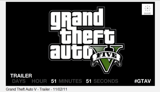 Grand Theft Auto V - www.rockstargames.com - отсчет времени до trailer'а