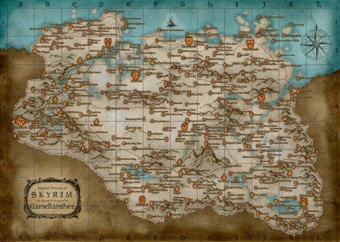 Elder Scrolls V: Skyrim, The - Подробная карта Skyrim