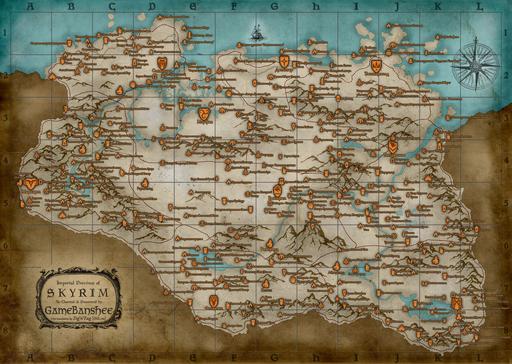 Elder Scrolls V: Skyrim, The - Карта Skyrim русская версия
