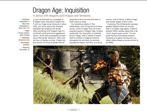 Dragon Age: Inquisition - Подробности Dragon Age: Inquisition от журнала GameInformer