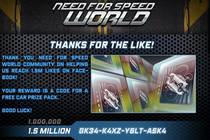 Need for Speed World Подарочный Car Prize Pack